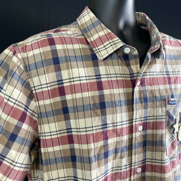 LRG Lifted Research Group Short Sleeve Button Up Flannel Shirt 2XL Hip Hop Y2K - Picture 3 of 12